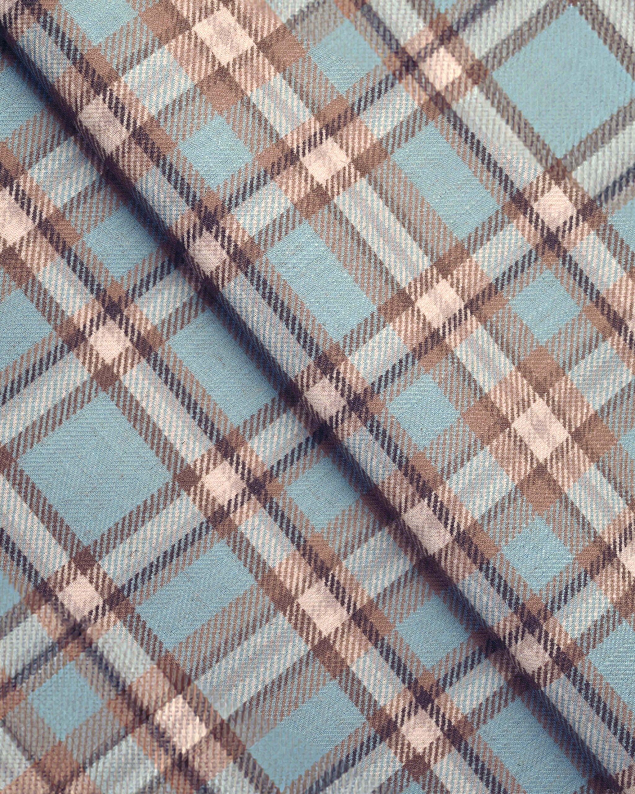 Farmhouse Plaid Check - Storm Custom Curtains