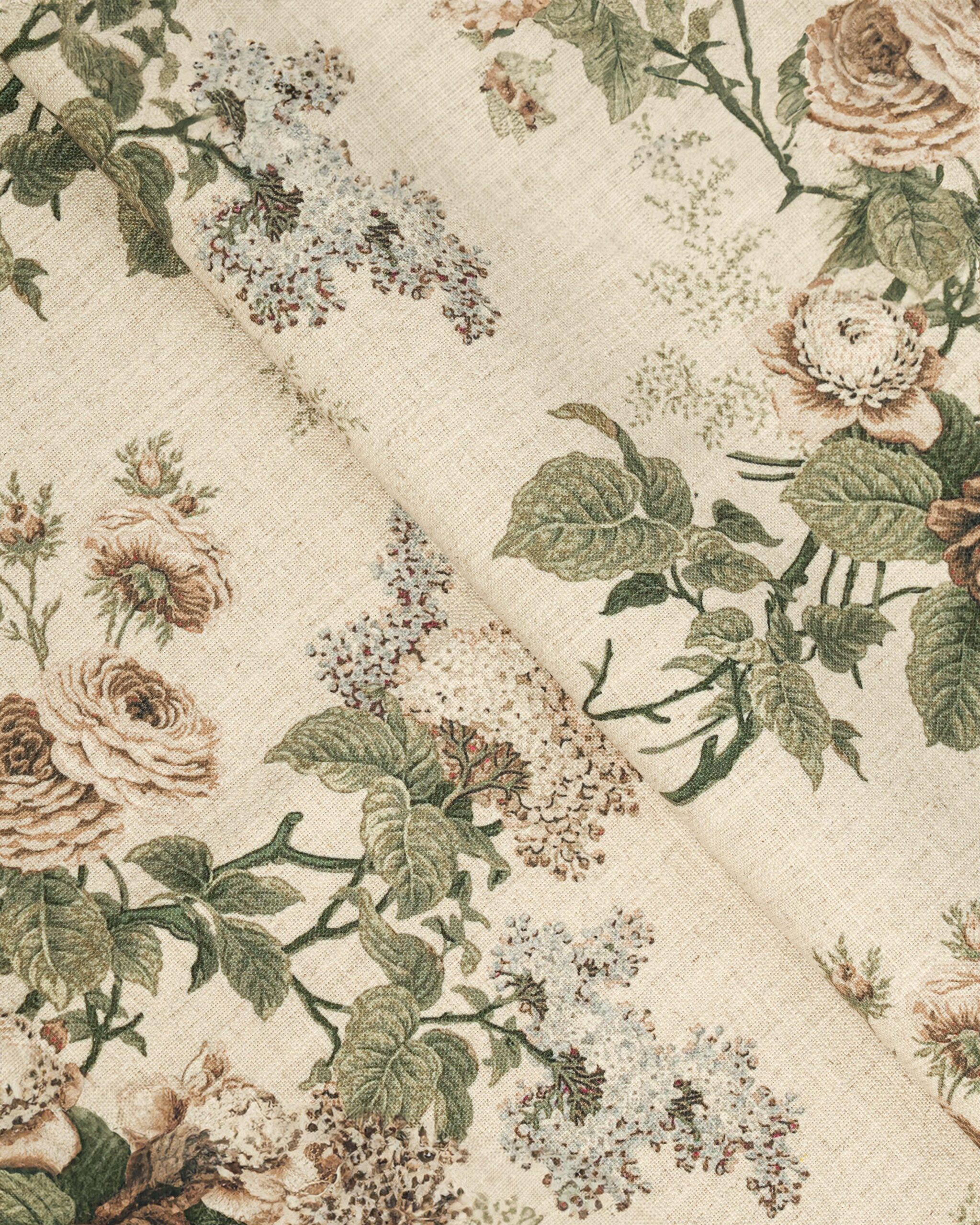 English Cottage - Brown Custom Curtains