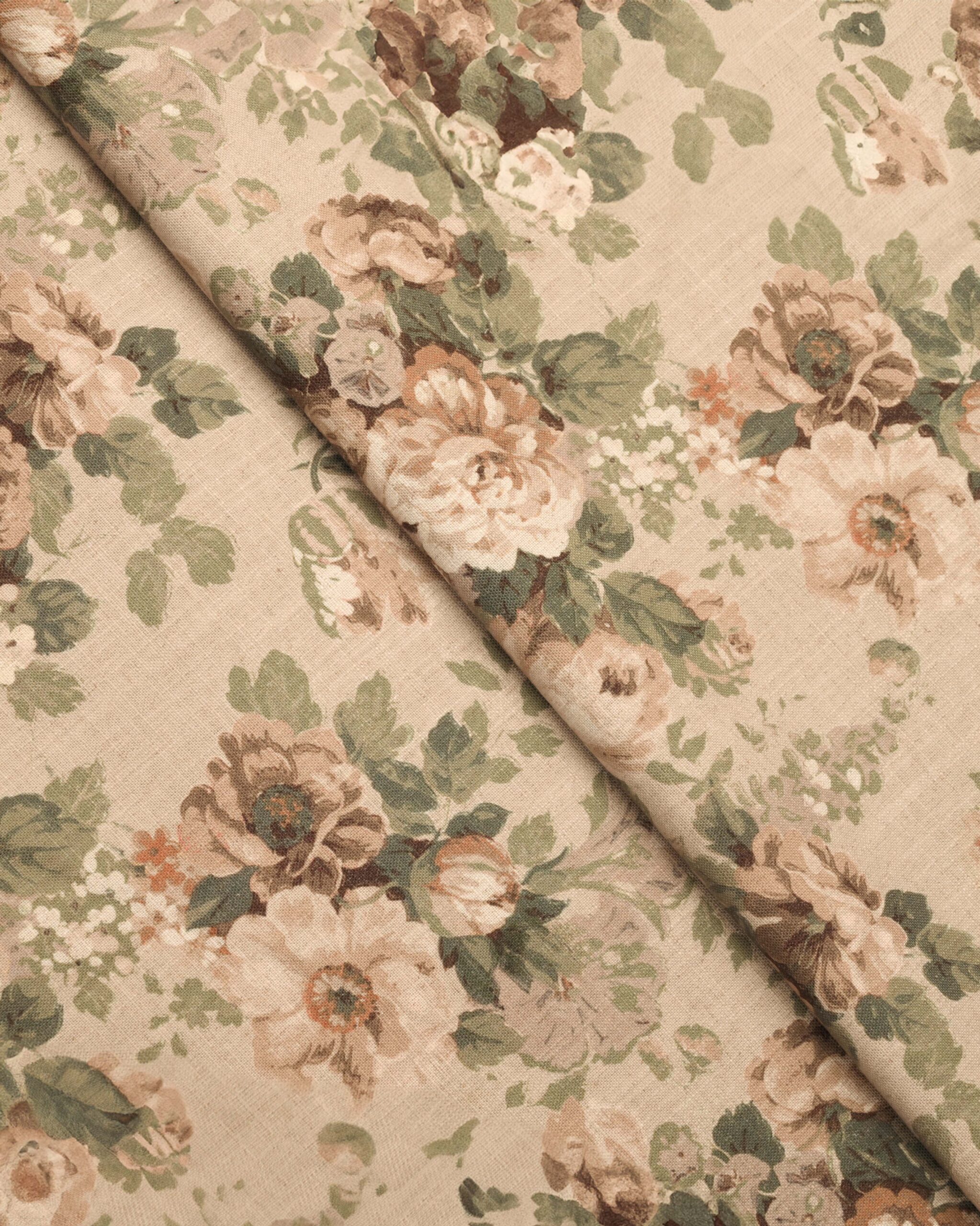 Vintage Floral Collection - Beige Fabric Swatch