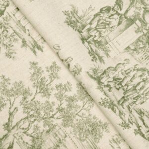French Toile - Sea Green Custom Curtains