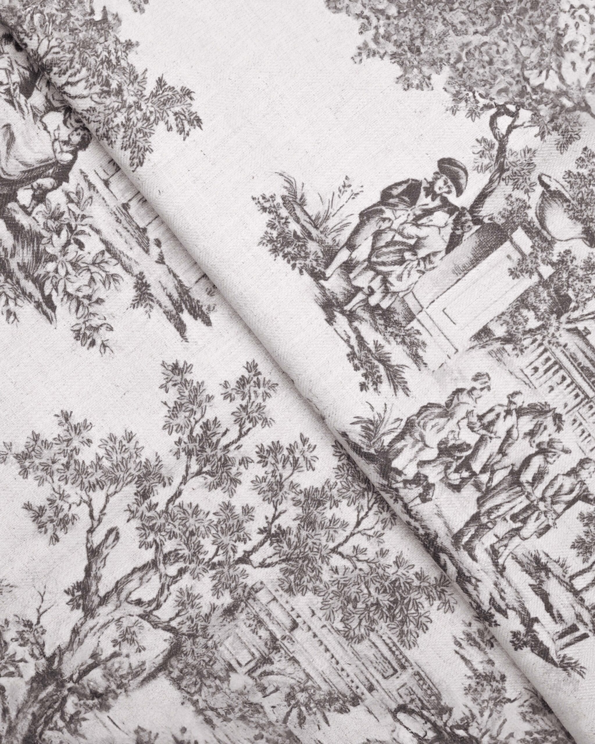French Toile - Brown Custom Curtains