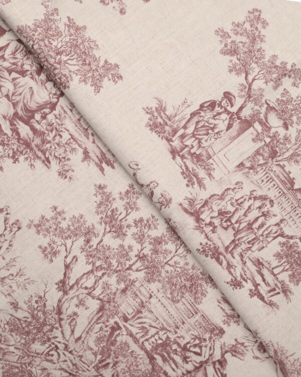 French Toile  - Misty Rose Fabric Swatch