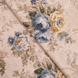 English Garden - Sapphire Fog Custom Curtains