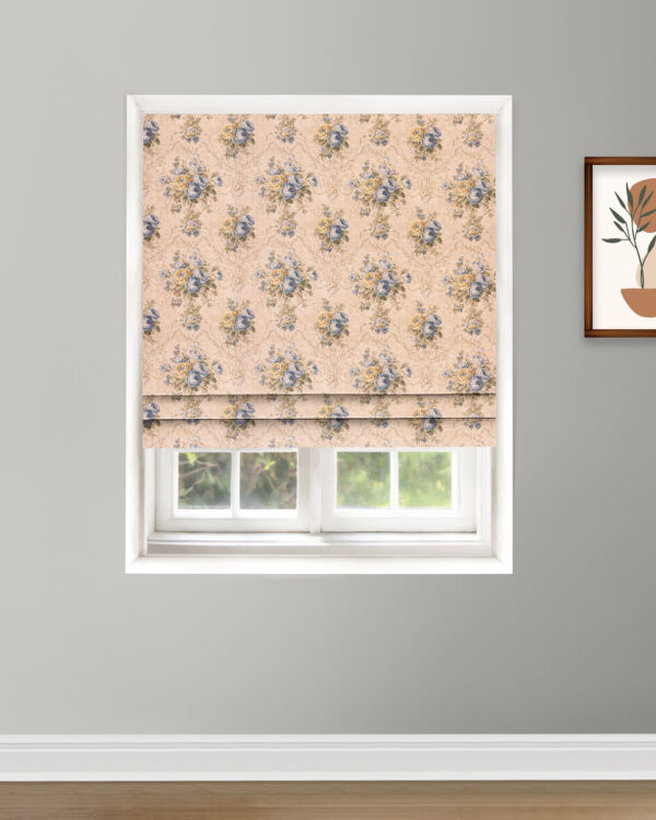 English Garden - Sapphire Fog Roman Shades