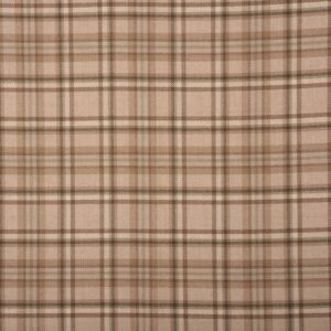 Farmhouse Plaid Check - Tan Ripple Fold Drapes