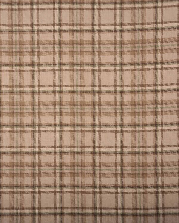 Farmhouse Plaid Check - Tan Custom Curtains - Image 2
