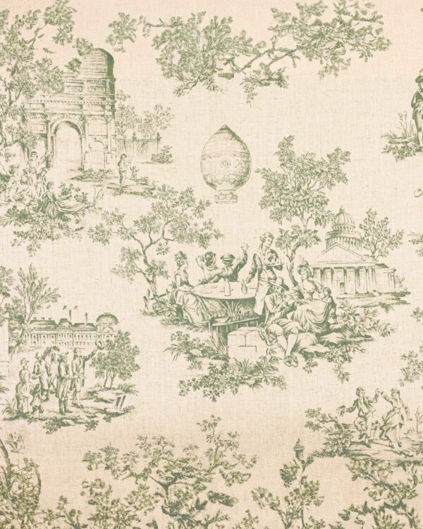 French Toile - Sea Green Custom Curtains - Image 2