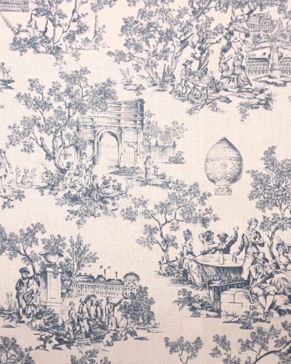 French Toile - Steel Blue Custom Curtains - Image 3