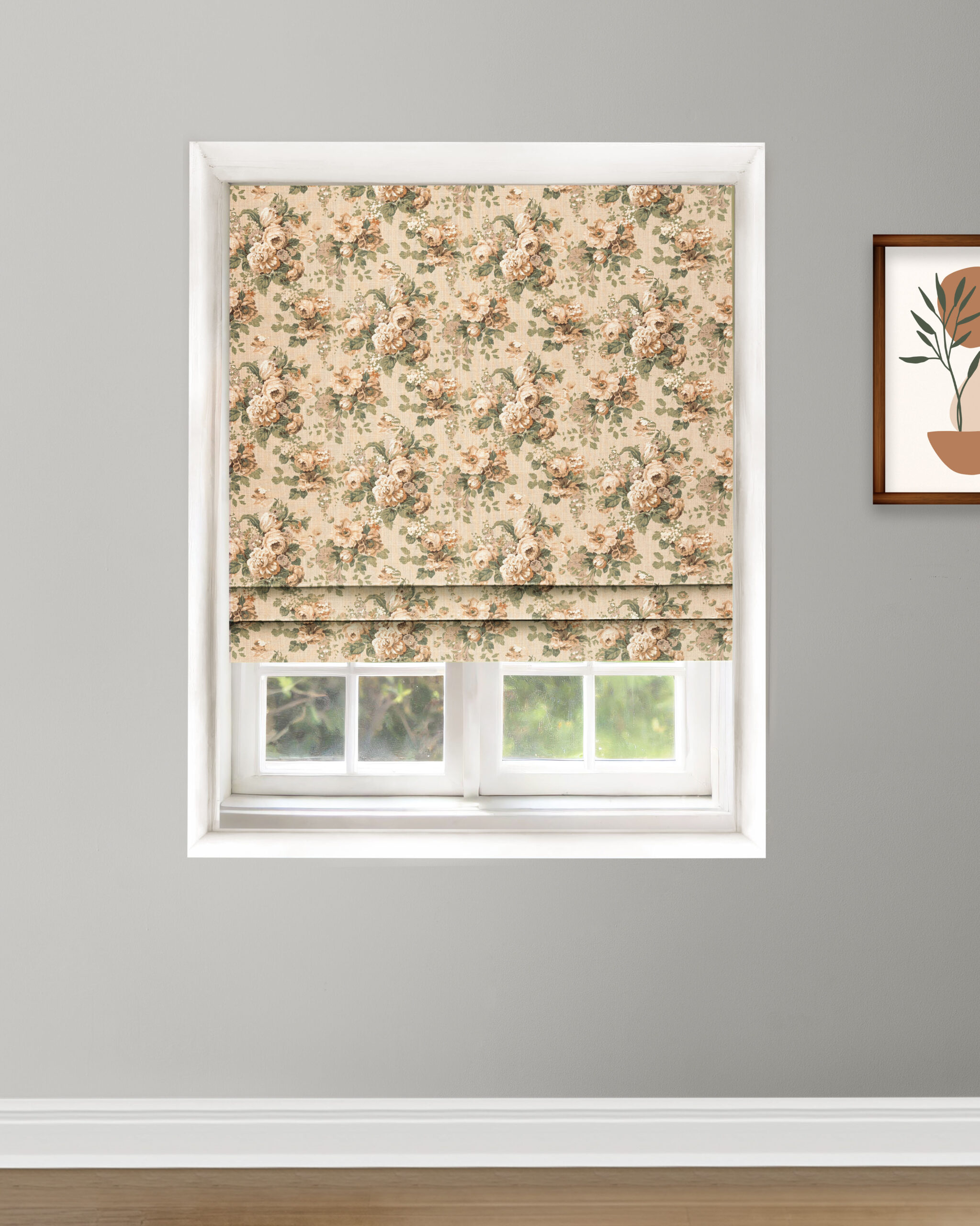 Vintage Floral Collection - Beige Roman Shades