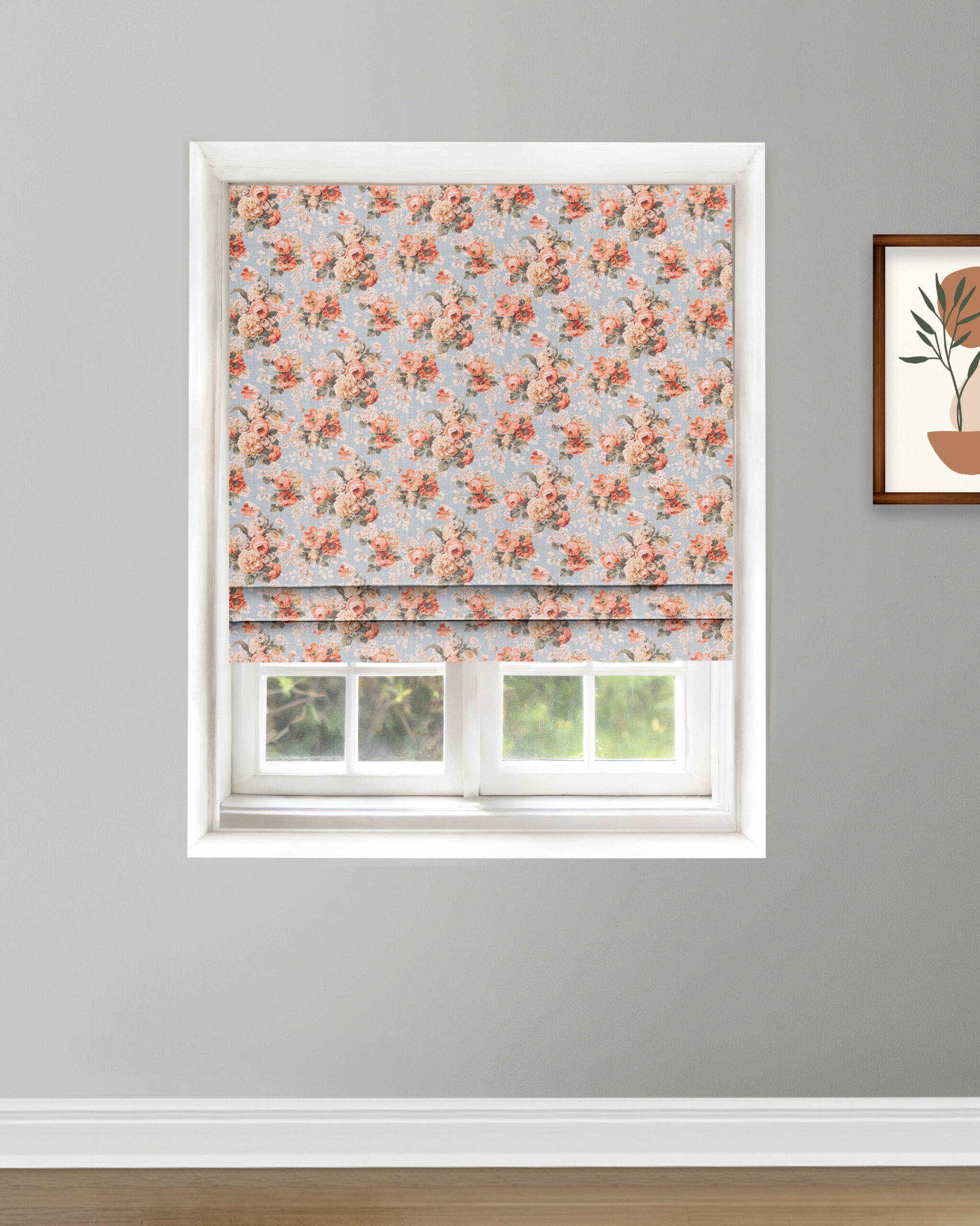 Vintage Floral Collection - Tangerine Roman Shades