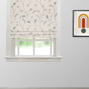 Embroidered Silvy - Dew Roman Shades