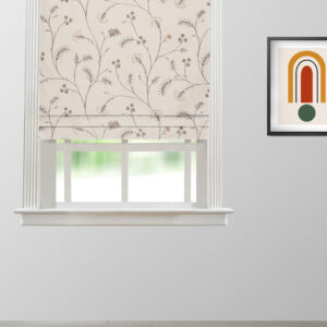 Embroidered Silvy - Ash Gray Roman Shades