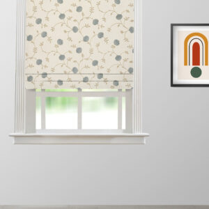 Embroidered Pecan - Dew Roman Shades