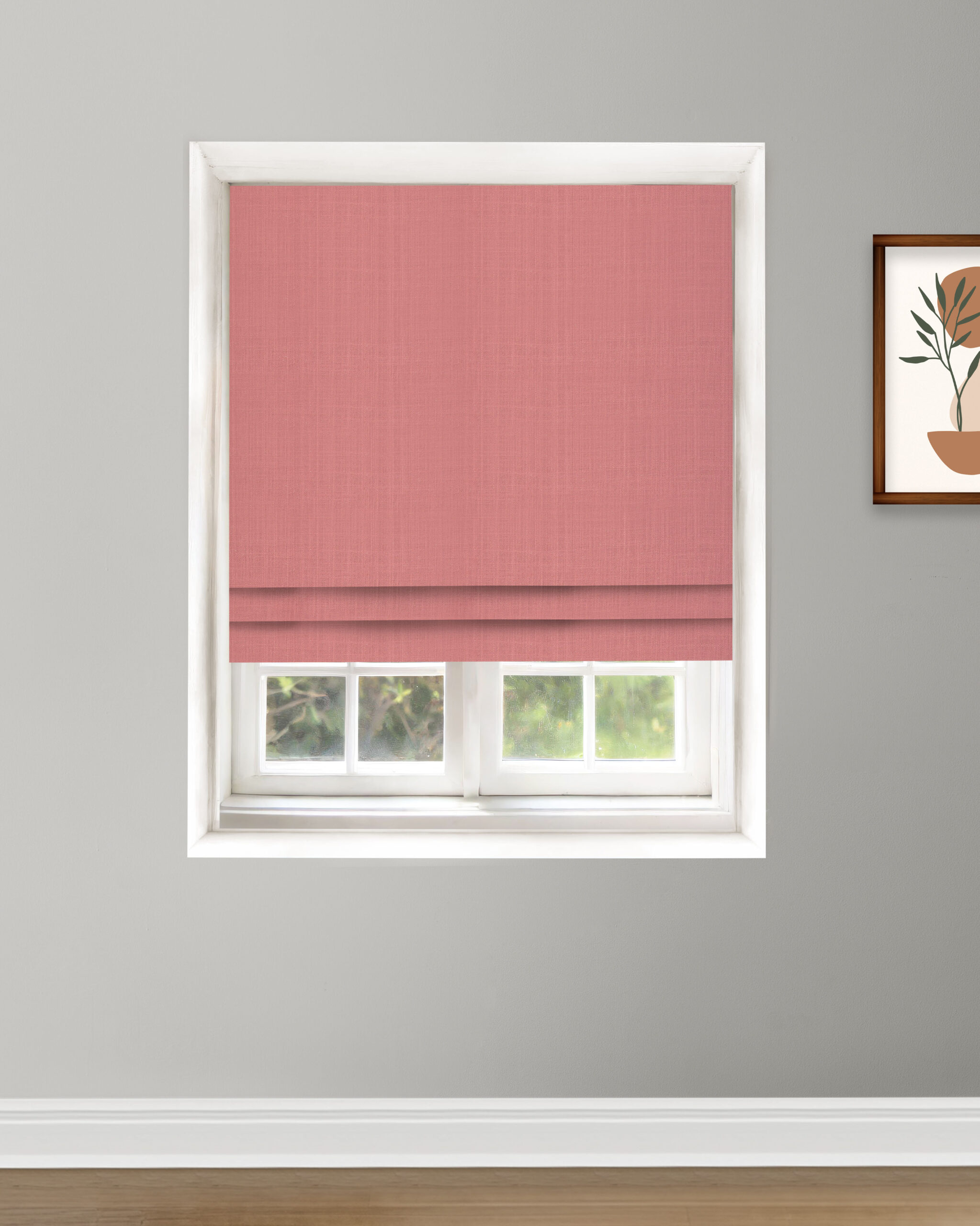 Herringbone Plains - Rose Pink Roman Shades