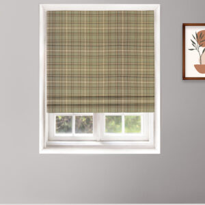 Farmhouse Plaid Check - Deep Forest Roman Shades