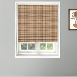 Farmhouse Plaid Check - Tan Roman Shades