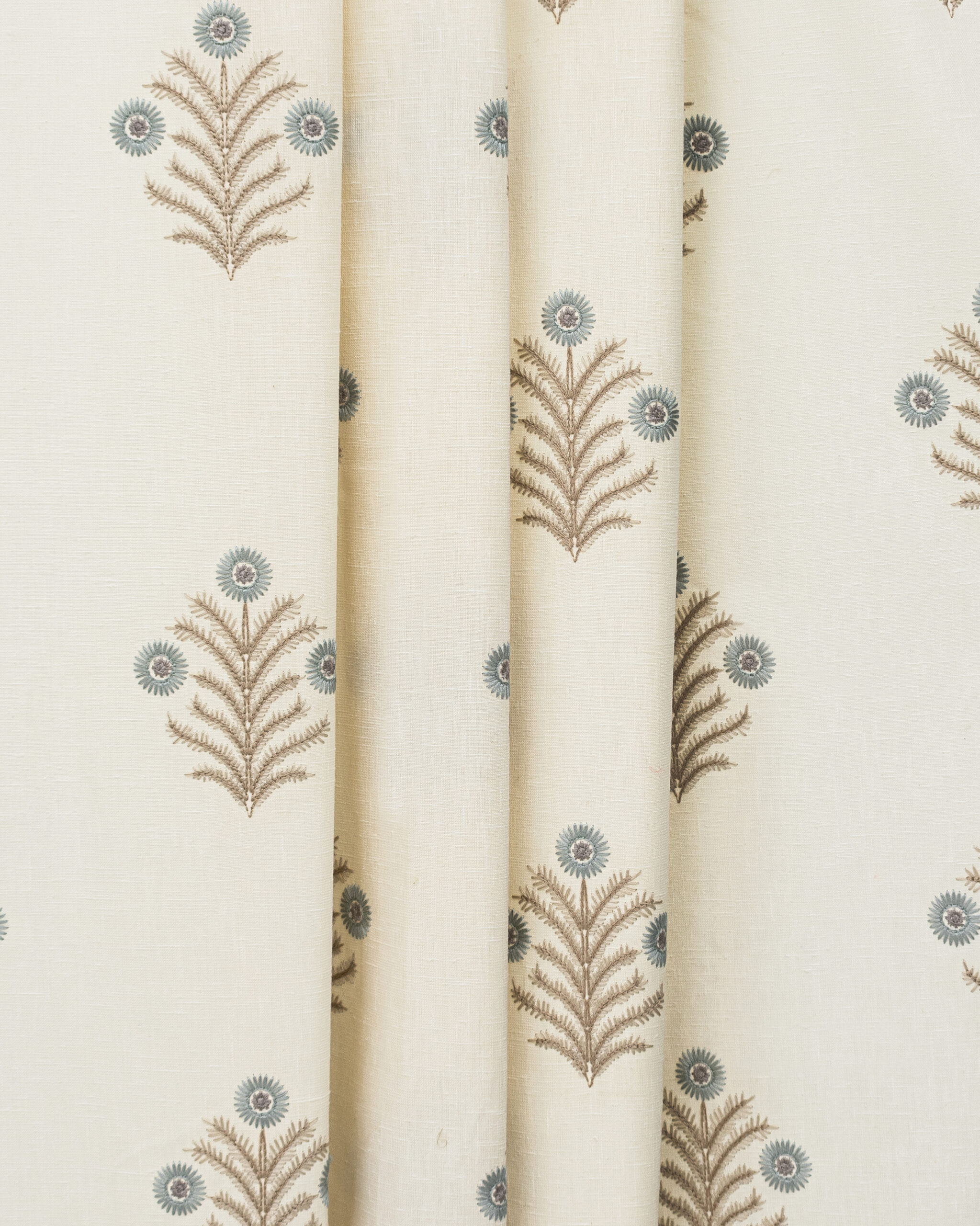 Embroidered Hailee - Blue Sky Custom Curtains