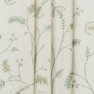 Embroidered Silvy - Sage Green Custom Curtains