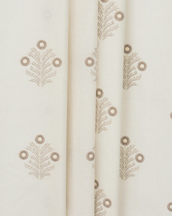 Embroidered  Hailee - Cyrus Beige Custom Curtains