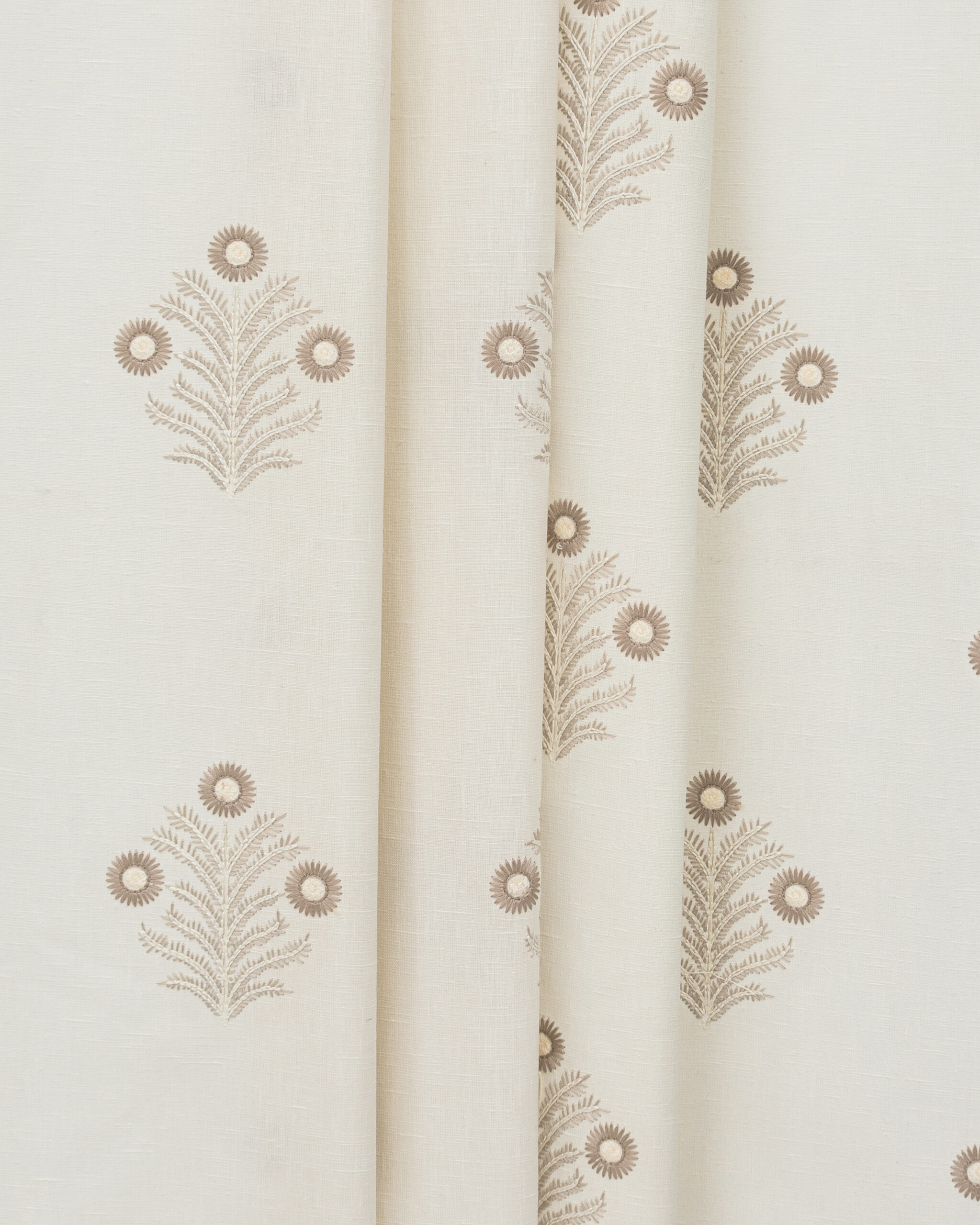 Embroidered  Hailee - Cyrus Beige Custom Curtains