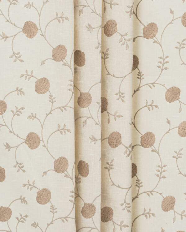 Embroidered  Pecan - Walnut Custom Curtains