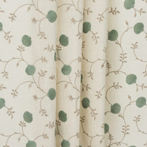 Embroidered  Pecan - Grass Custom Curtains