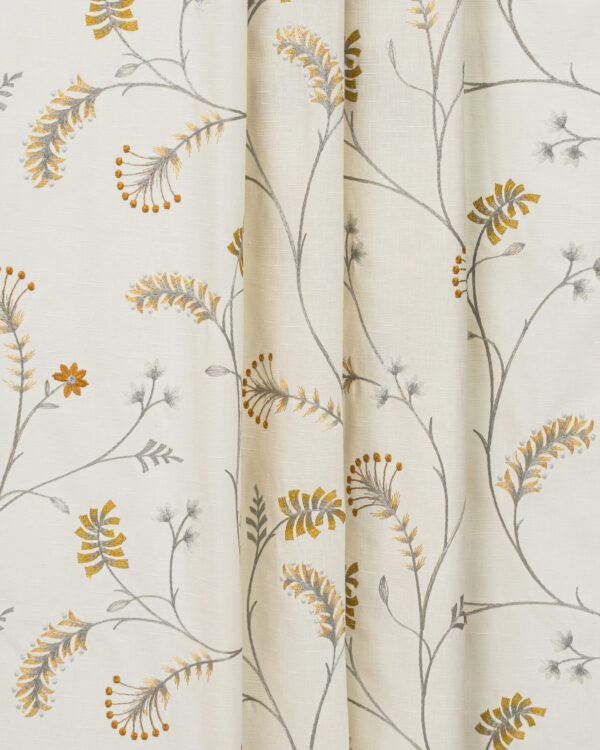 Embroidered Silvy - Copper Custom Curtains