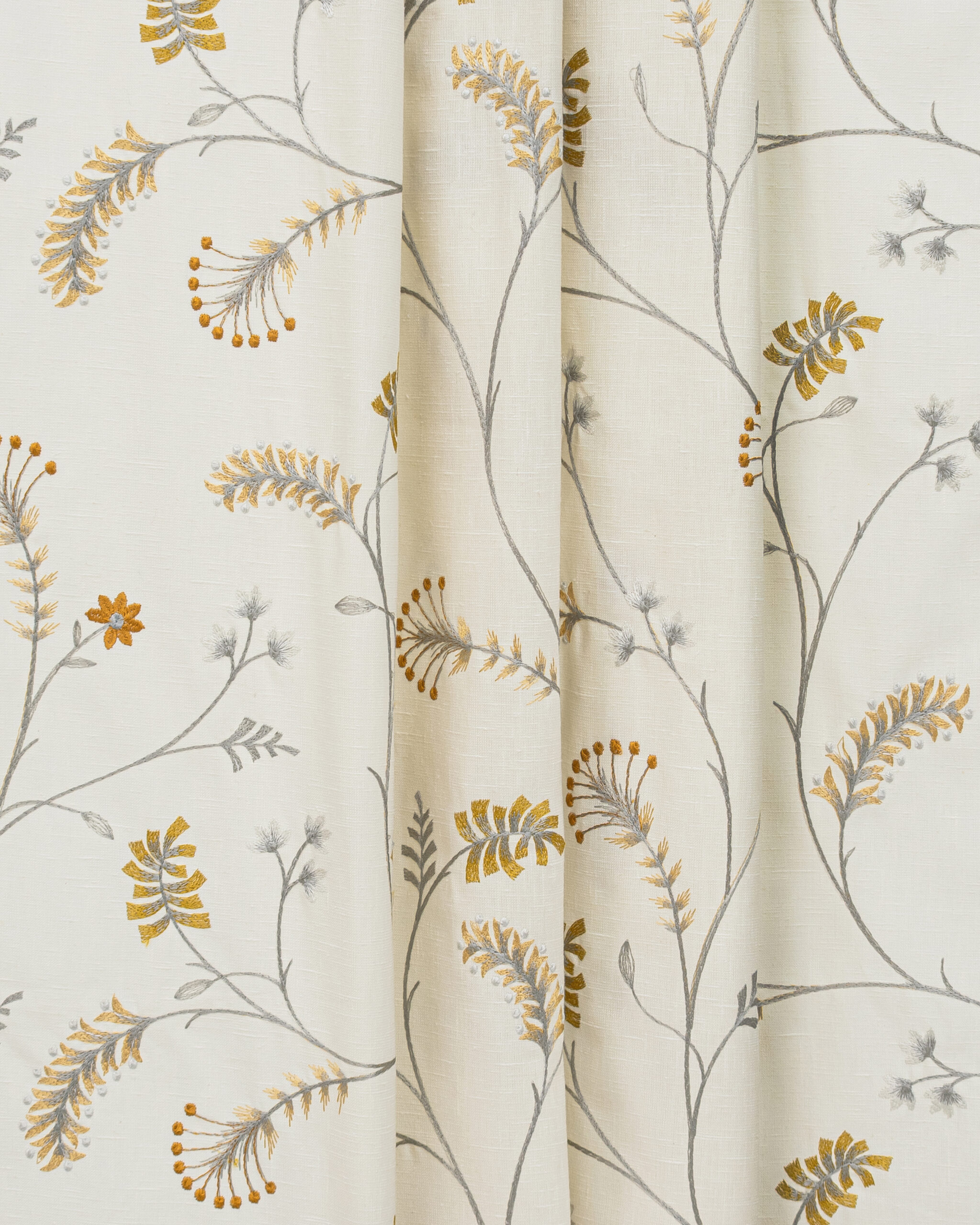Embroidered Silvy - Copper Custom Curtains