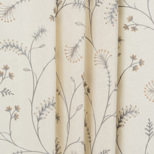 Embroidered Silvy - Ash Gray Custom Curtains