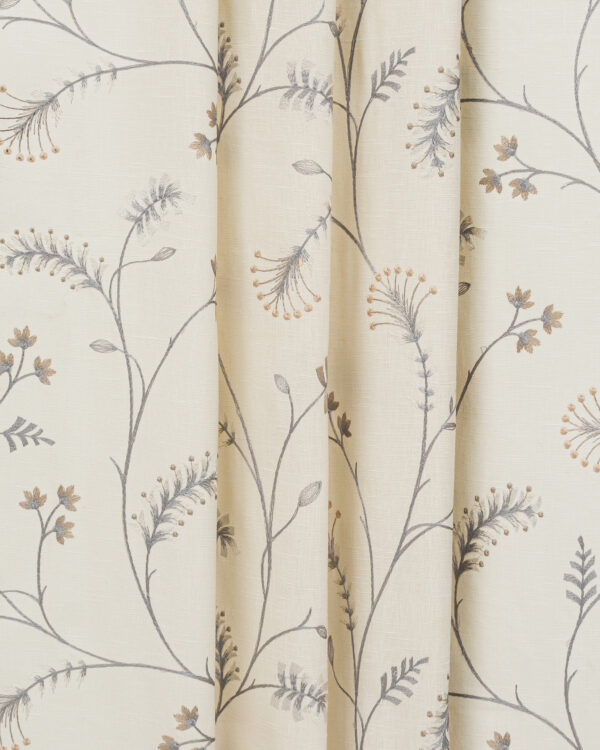 Embroidered Silvy - Ash Gray Custom Curtains