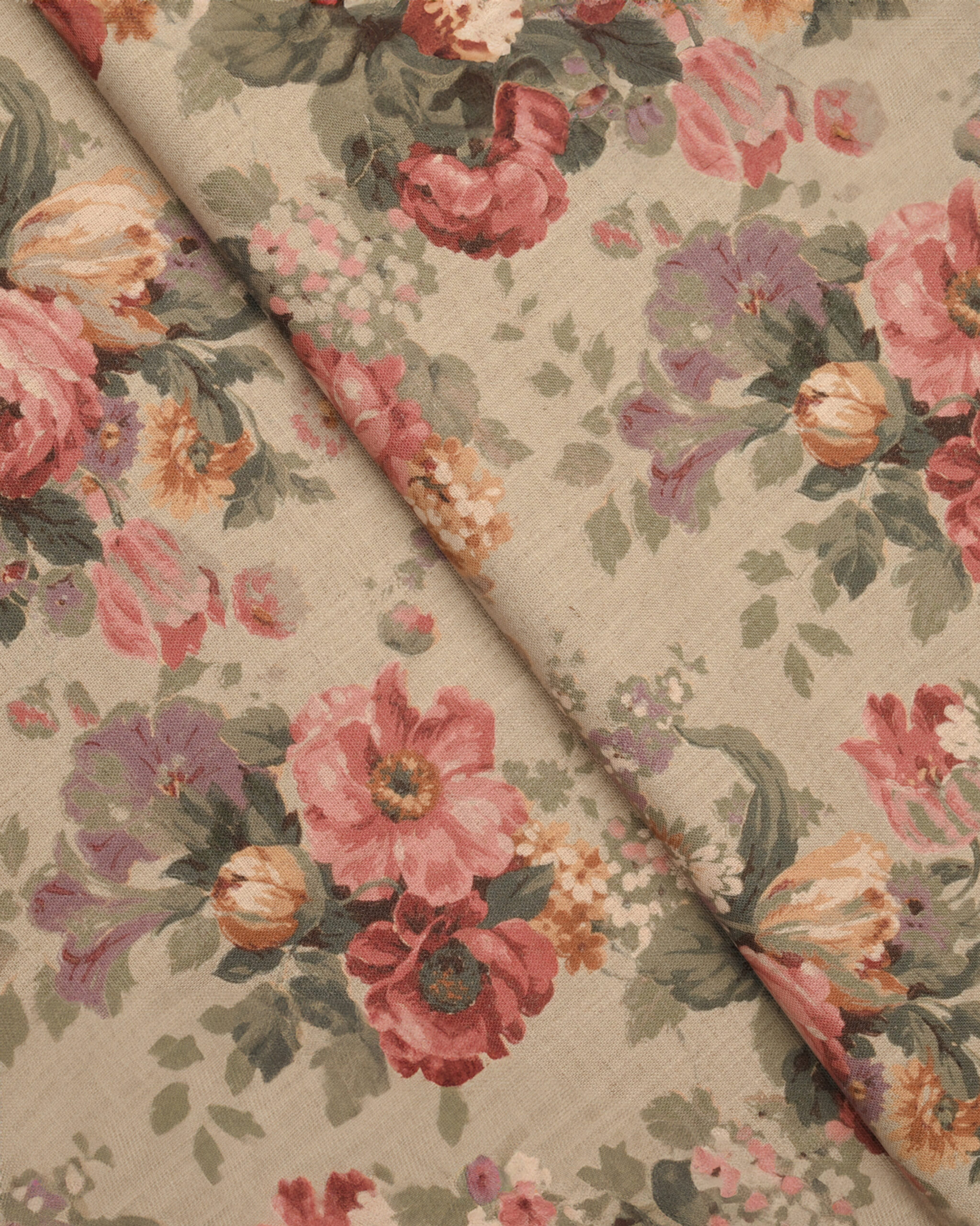 Vintage Floral Collection - Pastel Maroon Fabric Swatch