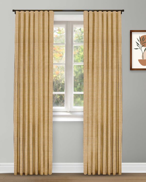 Classic Houndstooth - Mustard Custom Curtains - Image 3