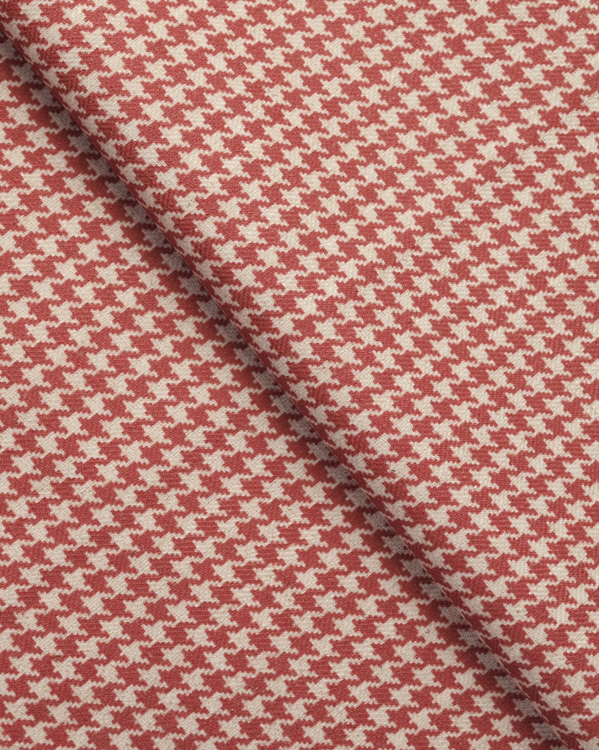 Classic Houndstooth - Tuscan Red Ripple Fold Drapes