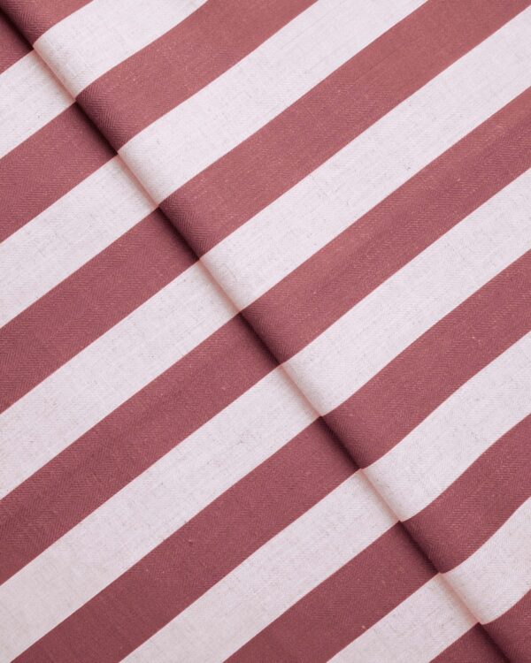 Vintage Linen Stripes - Misty Rose Custom Curtains