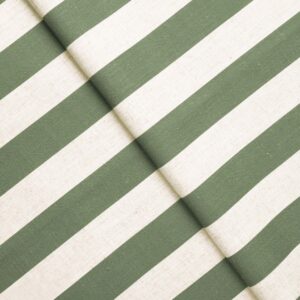 Vintage Linen Stripes - Khaki Green Fabric Swatch