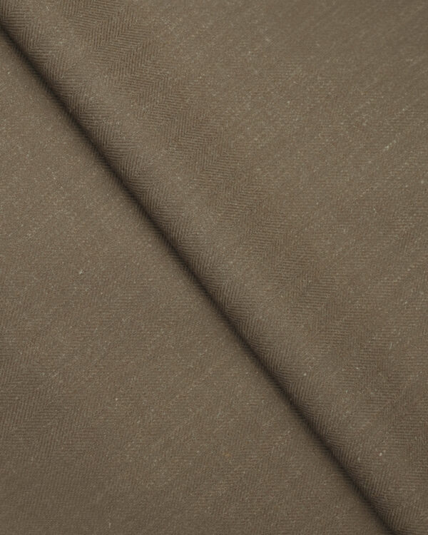 Herringbone Plains - Fossil Coffee Custom Curtains - Image 2