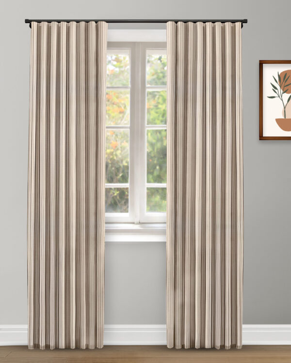French Stripes - Graphite Custom Curtains - Image 3