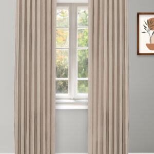 Herringbone Plains - Bark Brown Custom Curtains