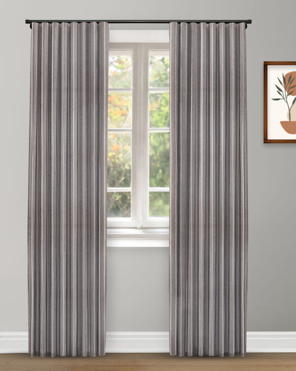 French Stripes - Ash Gray  Custom Curtains - Image 2