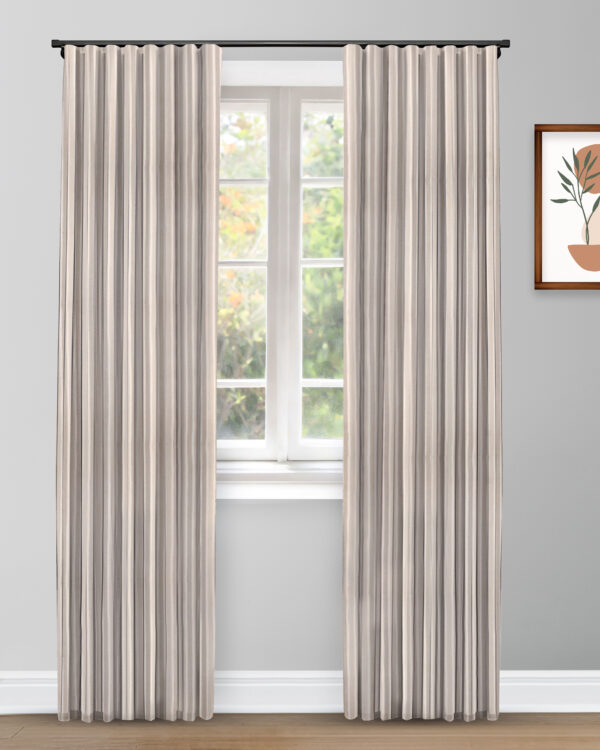 French Stripes - Witney Gray  Custom Curtains - Image 3