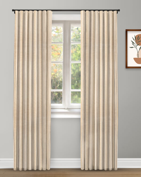 French Stripes - Sky Custom Curtains - Image 2
