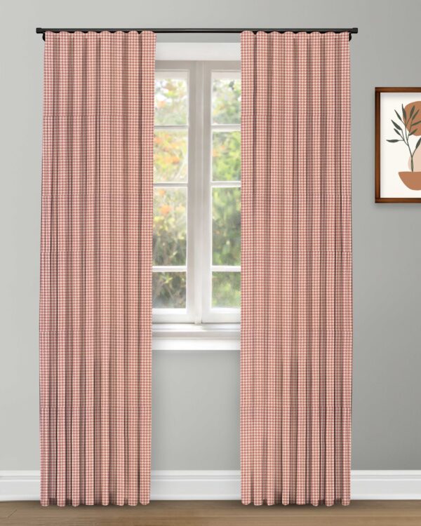 Classic Houndstooth - Rose Custom Curtains - Image 2