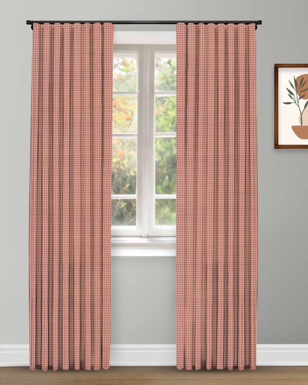 Classic Houndstooth - Tuscan Red Custom Curtains - Image 3
