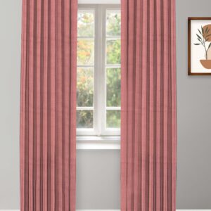 Herringbone Plains - Rose Pink Custom Curtains