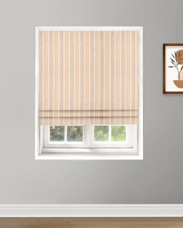 French Stripes - Sky Roman Shades