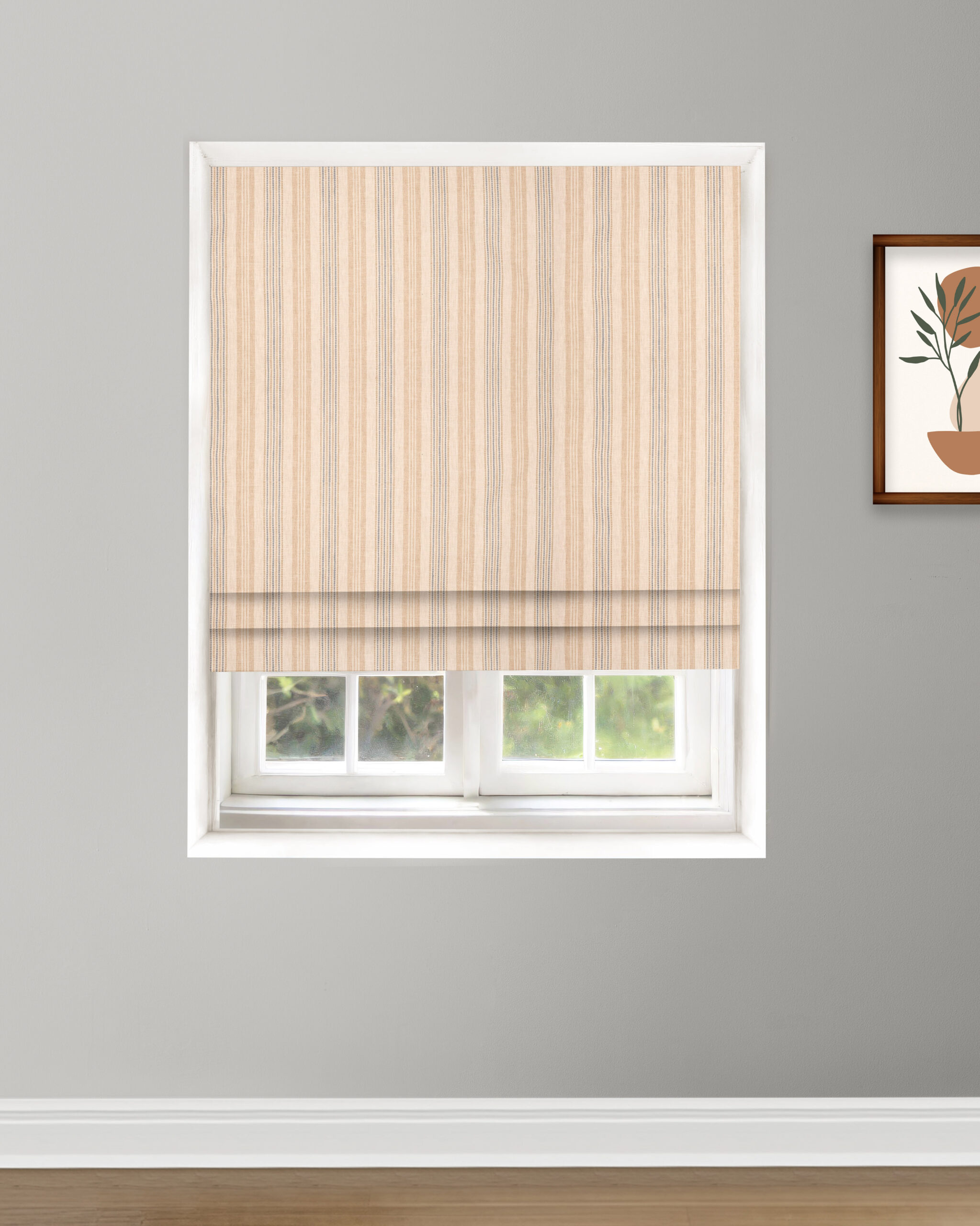 French Stripes - Sky Roman Shades