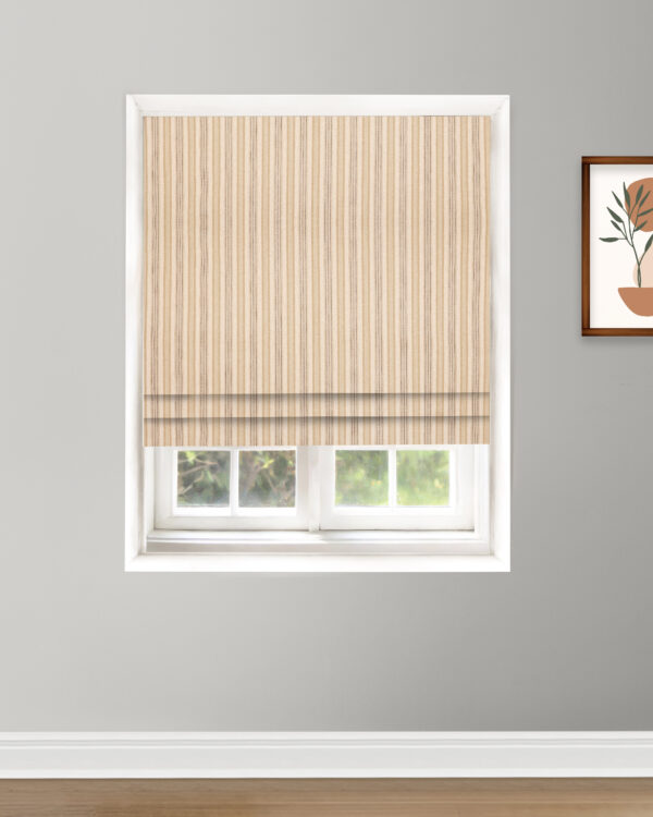 French Stripes - Taupe Roman Shades - Image 2
