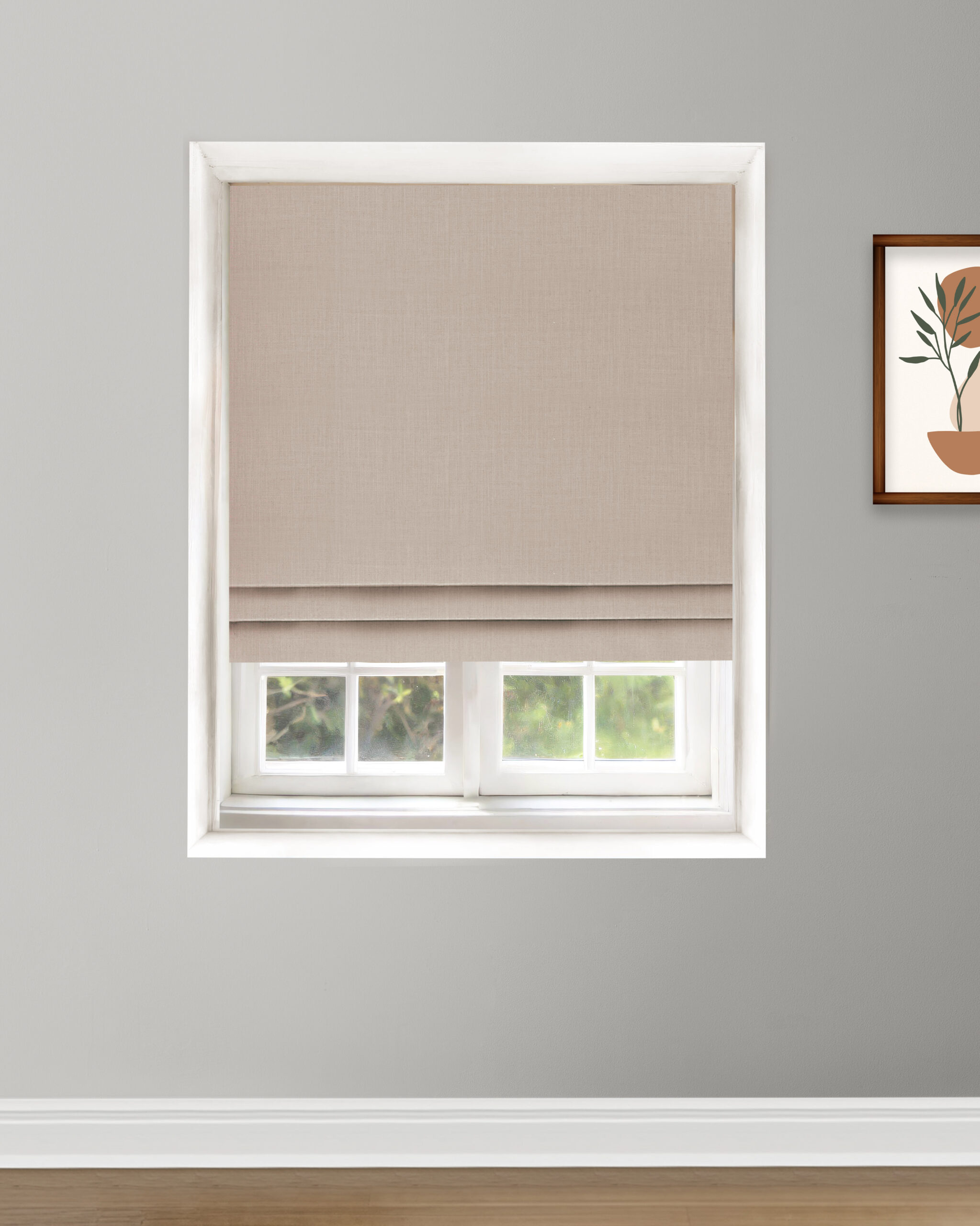Herringbone Plains - Bark Brown Roman Shades