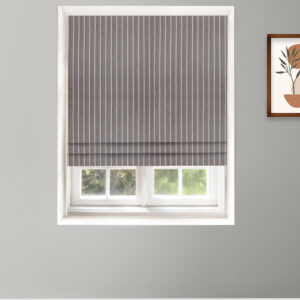French Stripes - Ash Gray  Roman Shades