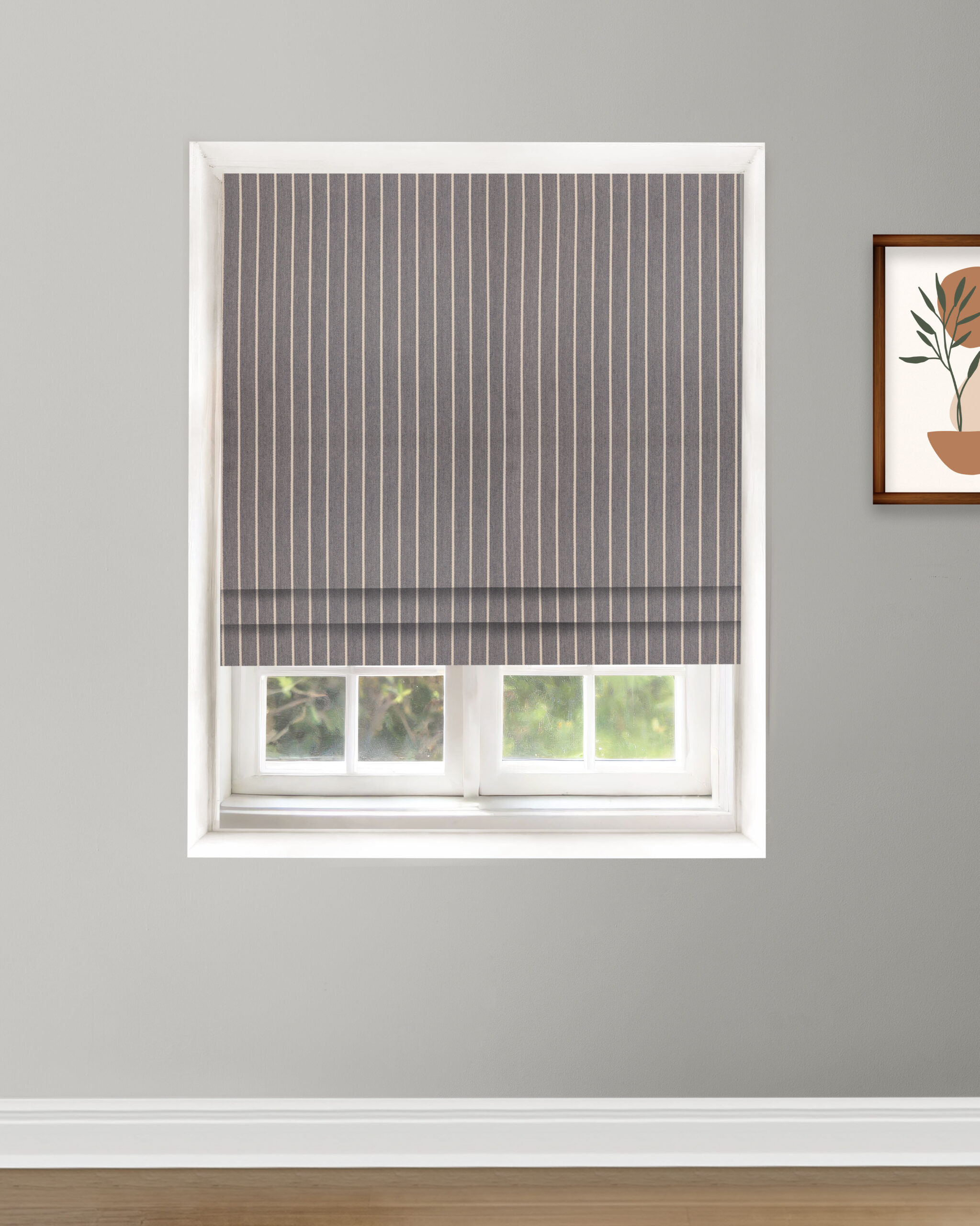 French Stripes - Ash Gray  Roman Shades
